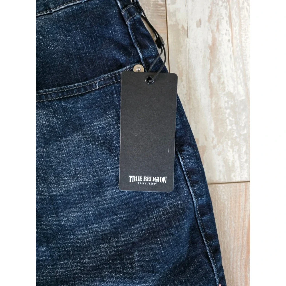 True Religion 36 Mens Ricky Relaxed Straight Dark Miner Jeans Shorts‎ NWT $129